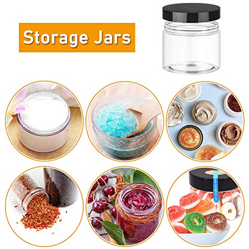 20 Pack 2oz Clear Plastic Round Slime Containers with Lids