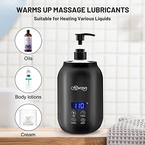 AOWOSA Massage Oil Warmer - Digital Heated Lotion Dispenser for Spa