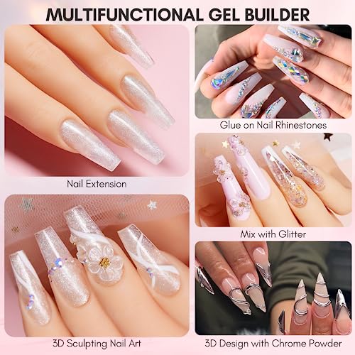 Makartt Peel Off Base Coat, 15ml UV Gel Base Coat Nail Polish Peelable Base Gel for Takeoff Solid Gel Builder for Nails Trial Kit Nail Extension UV Nail Glue for Acrylic Nails Rhinestones Gel 3D Nail
