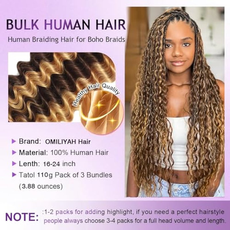 Omiliyah 4/27 Ombre Braiding Hair 20 Inch 110g