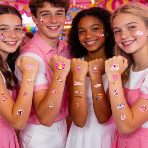 164Pcs Pastel Carousel Temporary Tattoos for Kids Party