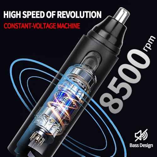 Nose & Ear Hair Trimmer for Men Women,2025 Painless Rechargeable Nose & Eyebrow Hair Trimmer Clipper,Portable Facial Hair Removal and Eyebrow Razor for Easy Cleansing (Black Blue)