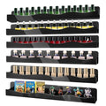 6 Pack Wall Mounted Acrylic Nail Polish Organizer Rack 15 Inch Black Nail Polish Shelf with Removable Ends Multi-Purpose Shelf for Essential Oils Cosmetics Storage Display for Salon Bathroom