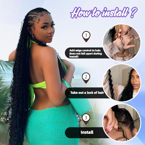 Deep Wave Human Braiding Hair for Boho Braids ? 10 Inch 120g 3 Bundles/Pack Natural Black, 100% Unprocessed 12A Brazilian Virgin Hair Bulk, No Weft, Wet & Wavy Curly Knotless Extensions