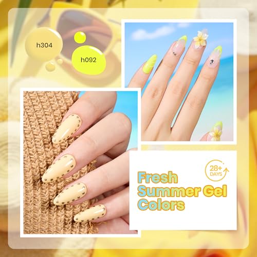 Beetles Yellow Gel Nail Polish Set, Amalfi Holiday, 6 Colors Set