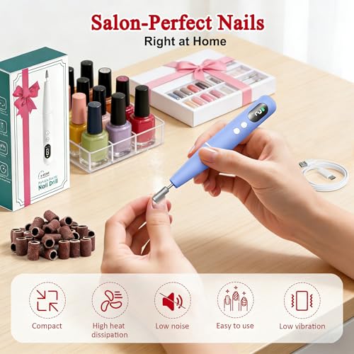 Electric Nail Drill Kit – Professional Cordless Nail File with LED Display & 26 Accessories