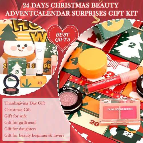 Makeup Advent Calendar 2025 - 24 Pc Christmas Countdown Gift Set