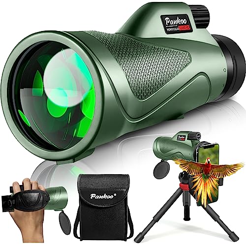 12x60 Monocular Telescope High Powered with Smartphone Adapter Tripod and Portable Bag, Larger Vision Monoculars for Adults with BAK4 Prism & FMC Lens, Suitable for Bird Watching Hiking Travel