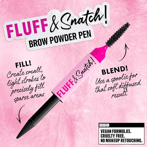 NYX Fluff & Snatch Brow Powder Pen - Black Cream to Powder Eyebrow