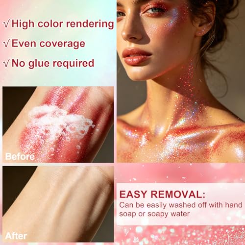 Roll-On Body Glitter Gel - Holographic Chameleon Shimmer