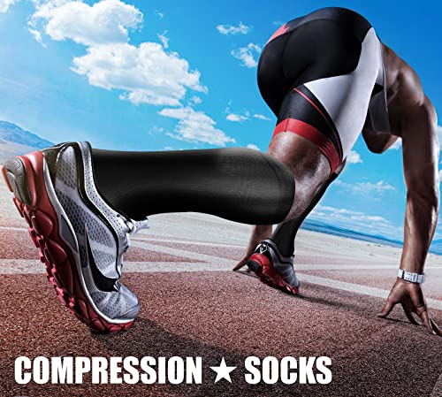 CHARMKING Compression Socks for Women & Men Circulation (3 Pairs) 15-20 mmHg is Best Athletic for Running, Flight Travel, Support, Cycling, Pregnant - Boost Performance, Durability (S/M, Multi 56)