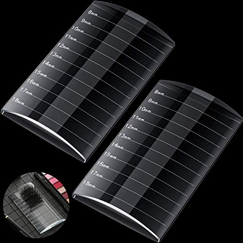Maitys 2 Pcs Eyelash Crystal Pallet Eyelash Extension Tray Lash Holder Bigger Size Glass Pallet False Lash Tray Strip Adhesive Glue Holder, 4.13 x 2.36 x 0.47 Inch