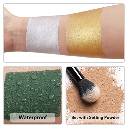 BOBISUKA Silver Face Paint Stick - Waterproof Metallic Makeup