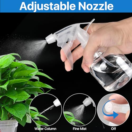 24 Pack 8 oz Clear Plastic Spray Bottles with Adjustable Nozzles