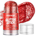 KIMIEYE Red Glitter Stick #8 for Face & Body, Patriotic Rave Makeup, 1.06 oz