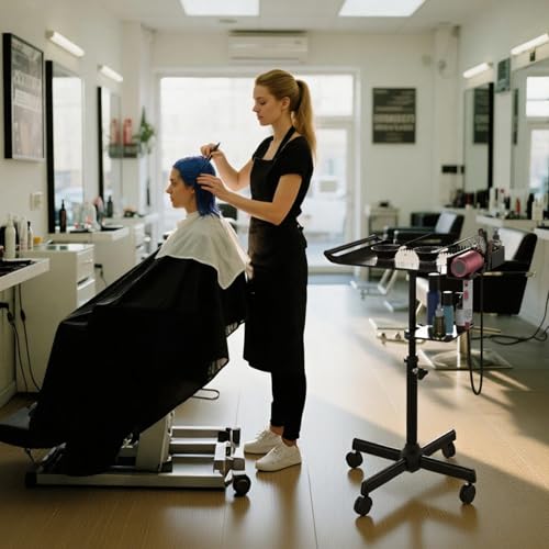 Rolling Salon Tray with Adjustable Height & Storage – Hair Tools Organizer