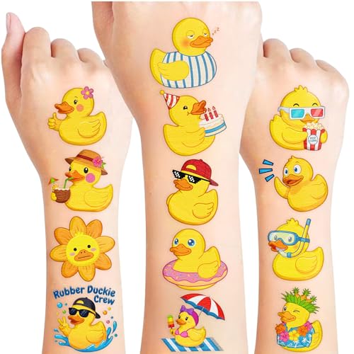 96 Rubber Duck Temporary Tattoos - Party Favors & Stickers