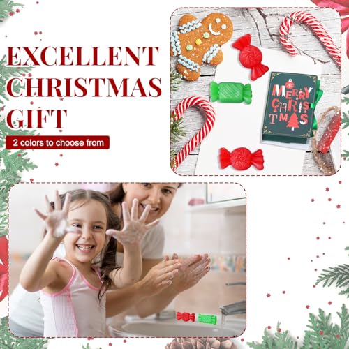 Demissle 4 Pcs Handmade Soaps Bath Gift Set Candy Soaps Holiday Mini Scented Soap Bath Soaps with Plus Christmas Gift Box for Kids Women Valentine¡®s Day Guest Bathroom(Candy)