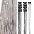 Black Hair Tinsel Clips - 12pcs 20.5 Inch Fairy Hair Extensions