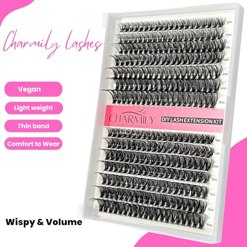 DIY Lash Extension Kit 280pcs 0.07D Clusters 9-16mm