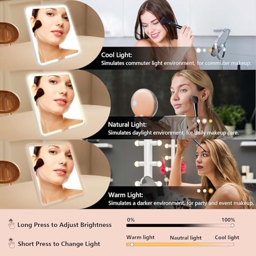 Travel Makeup Bag with LED Mirror and Adjustable Dividers