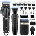 KEMEI Professional Hair Clippers for Men, Cordless Barber Clipper T-Blade Beard Trimmer Foil Shaver Set, Rechargeable Electric Fade Clipper Hair Cutting Kit, KM-1071, KM-2299, KM-2024