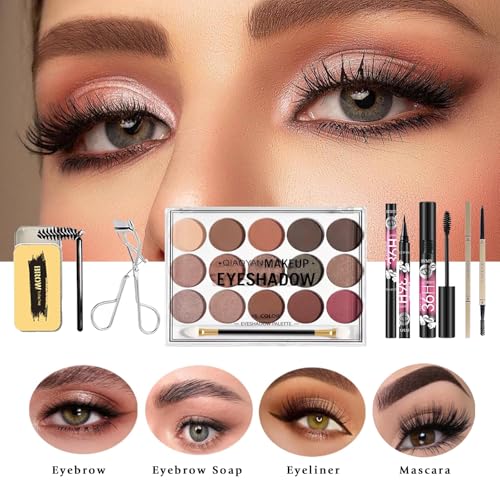 37-Piece Makeup Kit for Women - Full Face Set with Eyeshadow & Brushes