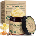 Beef Tallow for Skin & Face Cream with Castor Oil and Frankincense, Natural 100% Grass Fed, Whipped Beef Tallow Balm Deeply Moisturizing for Face & Body Care, 4.2 oz