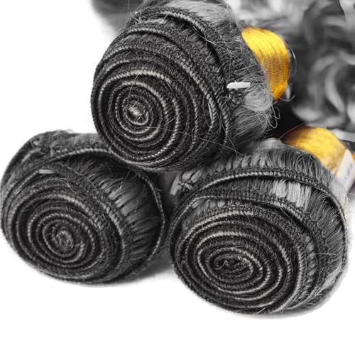 Gray Deep Wave Human Hair Bundles 24 Inch - Brazilian Virgin Remy, Full & Bouncy