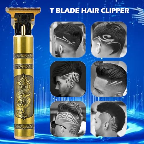 Cordless T Blade Hair Clipper Trimmer for Men, USB Rechargeable