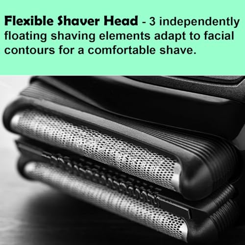 21B Series 3 Replacement Head for Braun Electric Shaver, S3 Wet and Dry Replacement Head Compatible with Braun Series 3 Foil and Cutter 300s, 310s, 3010BT (2 Count)