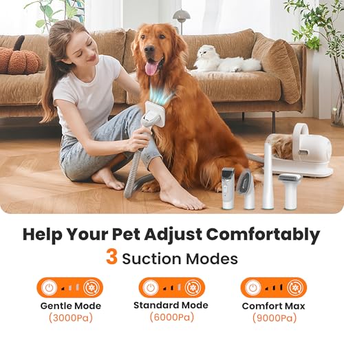 Neakasa 6-in-1 Dog Grooming Vacuum Kit with Clippers & 9000Pa Suction