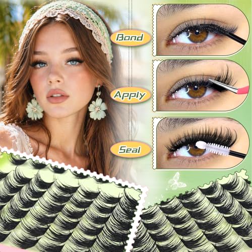 180Pcs Manga Spiky Eyelash Clusters Kit with Glue & Tools