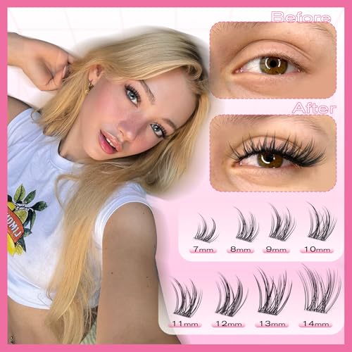 Manga Self Adhesive Eyelashes 120 Pcs C-Curly 7-14mm
