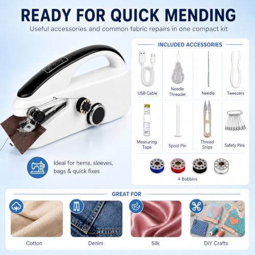 SJIJEJD Handheld Sewing Machine for Adults & Beginners - Variant B, USB Portable