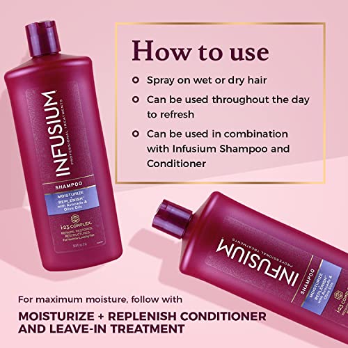 Infusium Moisturize and Replenish Professional Shampoo - 33.8oz - Avocado and Olive Oil (Pack of 2)