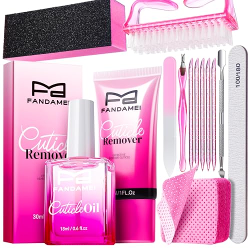 FANDAMEI Professional Cuticle Remover Kit - 50 PCS Manicure Tools