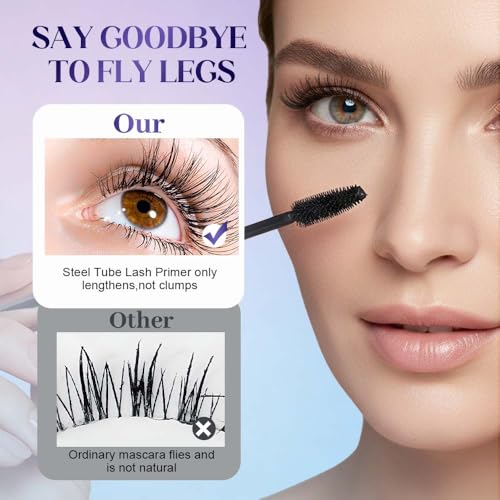 Eyelash Primer with Metal Wand, Waterproof Curl Hold (2PC)