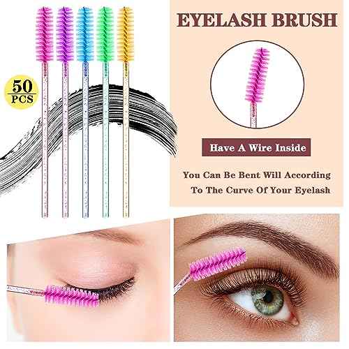 232 Pcs Lash Lift kit, 50 Lash Lift Rods Silicone Eyelash Pads 2 Eyelash Separator Tool with Separation Comb 100 Micro Swabs 50 Crystal Mascara Brushes 30 Pairs Eye Pads (Multicolored)