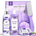 Lavender Foot Soak Set - 4-in-1 Pedicure Kit with Salts, File & Urea Cream