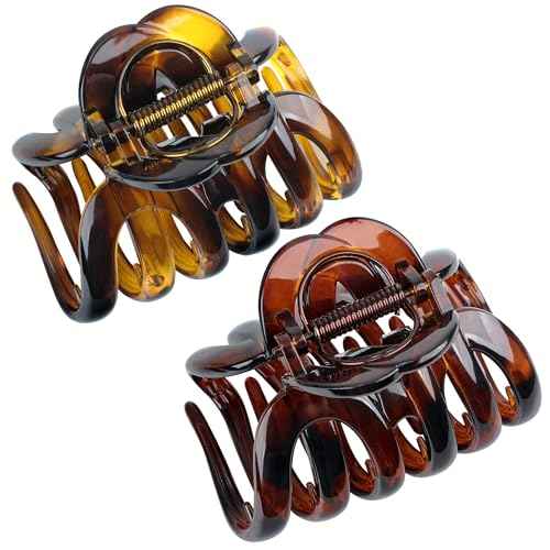 Large Octopus Hair Claw Clips for Thick Hair Big Hair Clips for Long Wavy Curly Hair, Strong Hold Non-Slip Grip Tortoise Shell Hair Accessories for Women