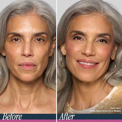 LAURA GELLER NEW YORK Baked Starter Kit- Baked Balance-n-Brighten, Medium + Best of the Best Tuscan Dreams Face Palette + Retractable Angled Kabuki Brush - Holiday 2025 Exclusive