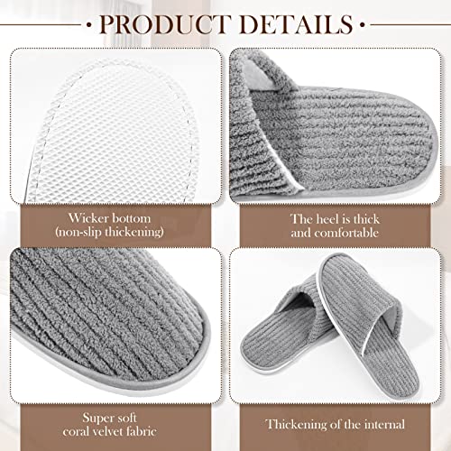 SATINIOR 18 Pairs House Slippers for Guests- Washable Thick Spa Slippers Non Slip Indoor for Hotel Home, Women & Men