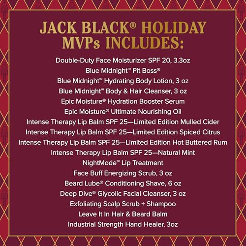 Jack Black Body Collection Set for Men - Mens Body Wash, Pit Boss Men's Deodorant, Body Lotion, Grooming Kit