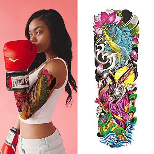 Waterproof Temporary Sleeve Tattoo - 12 Sheets, Full Arm