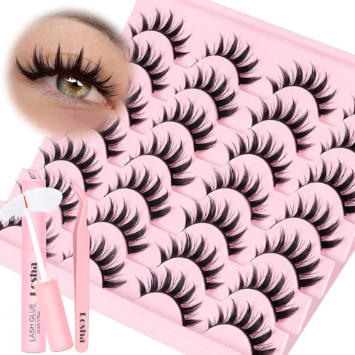 Losha Manga Spiky 8D Anime False Lashes 14 Pairs Kit