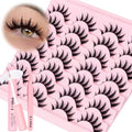 Losha Manga Spiky 8D Anime False Lashes 14 Pairs Kit