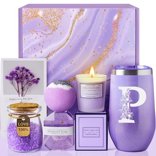 Birthday Gifts for Women, Personalized Gifts for Mom Sister Best Friend Wife Grandma Aunt, Unique Spa Relaxing Gift Baskets for Women Who Have Everything, Get Well Gifts, Self Care Gifts (P)