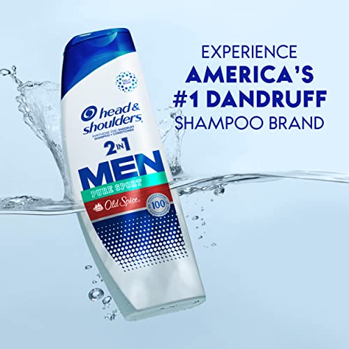 Head & Shoulders Old Spice Pure Sport 2-in-1 Anti-Dandruff Shampoo Twin Pack, 31.4 fl oz Each