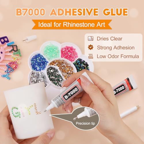 50000Pcs Bedazzling Kit 40 Colors 3mm Rhinestones with Glue & Tools